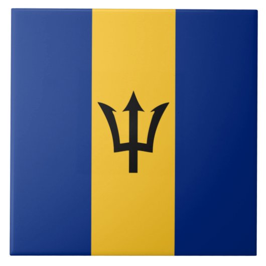 Barbadische Flagge (Barbados) (Bajan) Fliese (Vorderseite)