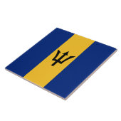 Barbadische Flagge (Barbados) (Bajan) Fliese (Seite)