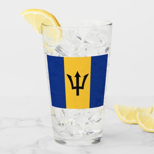 Barbadische Flagge (Barbados) (Bajan) Glas (Vorderseite Ice)