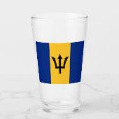 Barbadische Flagge (Barbados) (Bajan) Glas (Vorderseite)