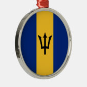 Barbadische Flagge (Barbados) (Bajan) Ornament Aus Metall (Rechts)
