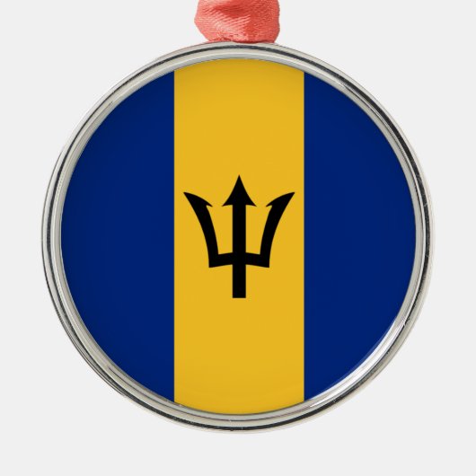 Barbadische Flagge (Barbados) (Bajan) Ornament Aus Metall (Vorne)