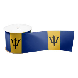 Barbadische Flagge (Barbados) (Bajan) Satin Ribbon Satinband