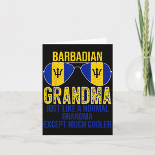 Barbadische Oma Barbados-Flagge-Sonnenbrille Mutte Karte