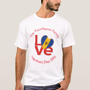 Barbadische Red LOVE Flag Personalisiert  T-Shirt
