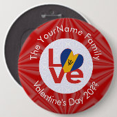 Barbadische Red LOVE Flagge Personalisiert Button (Vorne & Hinten)