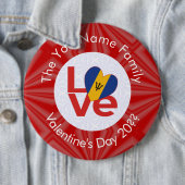 Barbadische Red LOVE Flagge Personalisiert Button (Beispiel)