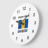 Barbados and Barbadian Flag with Your Name Große Wanduhr (Winkel)