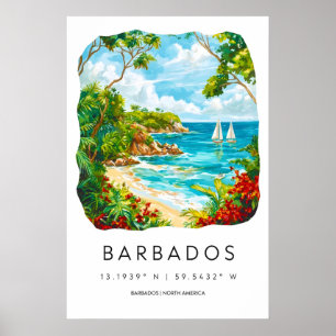 Barbados Aquarell 2 Poster