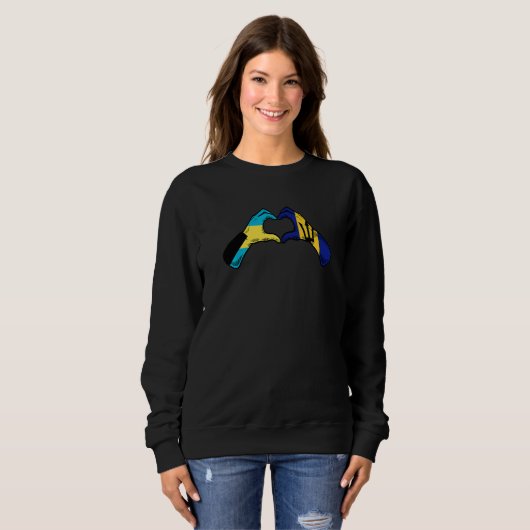 Barbados Bahamas Flag Barbadian Bahamians Heart  1 Sweatshirt (Vorne ganz)