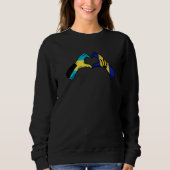 Barbados Bahamas Flag Barbadian Bahamians Heart 1 Sweatshirt (Vorderseite)