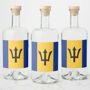 Barbados Bajan Flag Barbadian Karibik Alkoholflaschenetikett