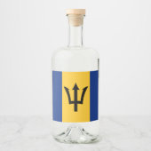 Barbados Bajan Flag Barbadian Karibik Alkoholflaschenetikett (Vorderseite)