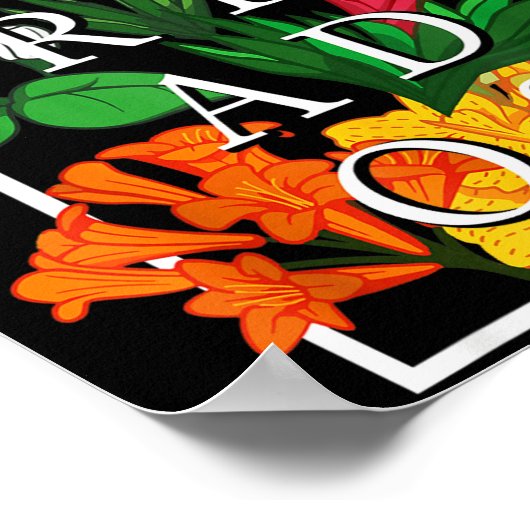 Barbados Bajan Wildflower Pride Floral  Poster (Ecke)