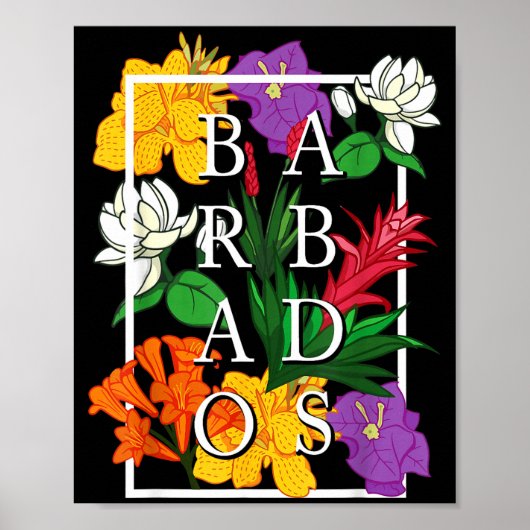 Barbados Bajan Wildflower Pride Floral  Poster (Vorne)