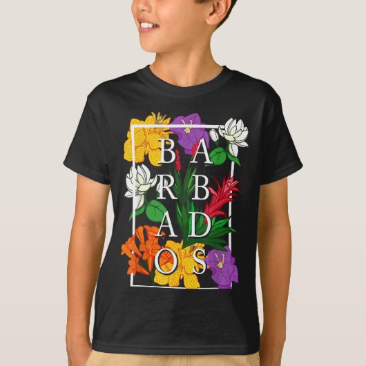 Barbados Bajan Wildflower Pride Floral T-Shirt (Vorderseite)