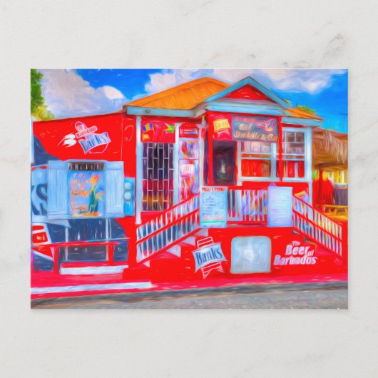 Barbados Bar Art Postkarte (Vorderseite)