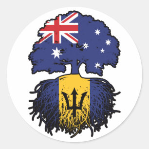 Barbados Barbadian Australian Australia Tree Roots Runder Aufkleber