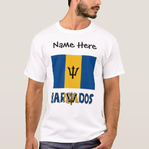 Barbados Barbadian Baja-Flagge Personalisierter Na T-Shirt