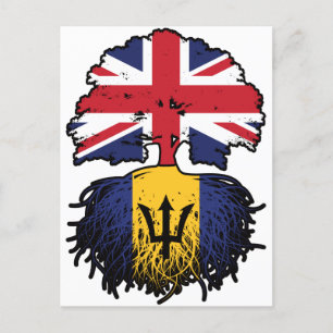 Barbados Barbadian Britisch-UK Tree Roots Flag Postkarte