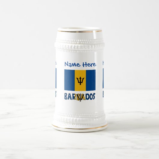 Barbados Barbadian Flag Blue Personalization Bierglas (Mittel)