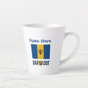 Barbados Barbadian Flag Blue Personalization Milchtasse