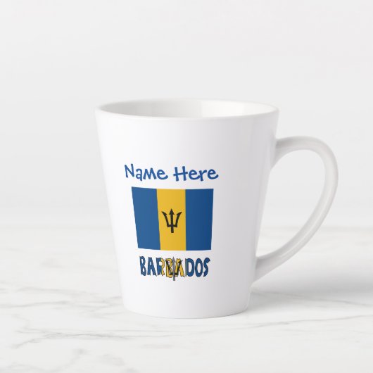 Barbados Barbadian Flag Blue Personalization Milchtasse (Rechts)