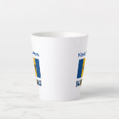 Barbados Barbadian Flag Blue Personalization Milchtasse (Vorderseite)