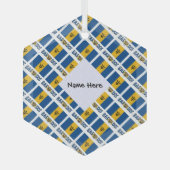 Barbados Barbadian Flag geteert Schwarz Personalis Ornament Aus Glas (Vorderseite)