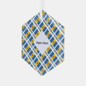 Barbados Barbadian Flag geteert Schwarz Personalis Ornament Aus Glas (Vorderseite Links)