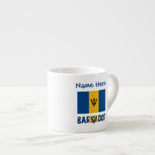 Barbados Barbadian Flagge Blau Personalisierung Espressotasse
