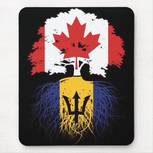 Barbados Barbadian kanadische Tree Roots Flag Mousepad (Vorne)