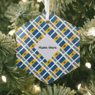 Barbados Barbadianische Flagge Kacheln Schwarz Per Ornament Aus Glas