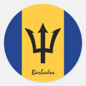 Barbados & Barbado Fahnen Patrioten, Urlaub / Spor Runder Aufkleber (Vorderseite)