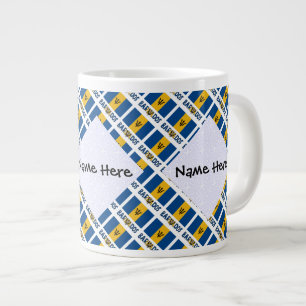 Barbados Barbaren-Flagge mit personalisiertem Name Jumbo-Tasse
