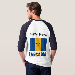 Barbados Barbaren-Flagge personalisierter Name T-Shirt