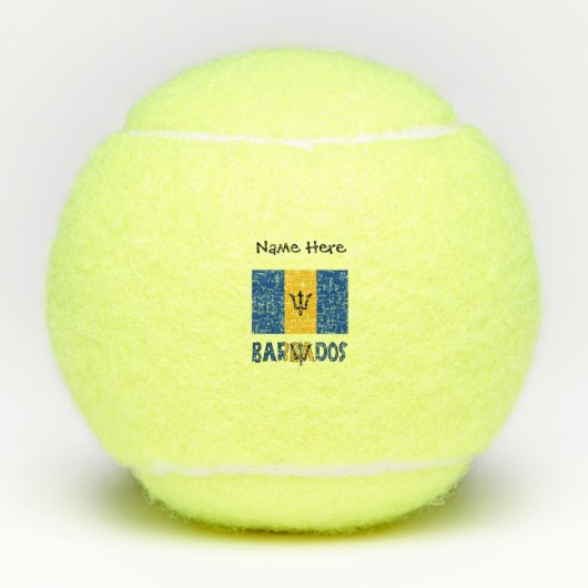 Barbados Barbarian Flag Personalisiert Tennisbälle (Vorderseite)