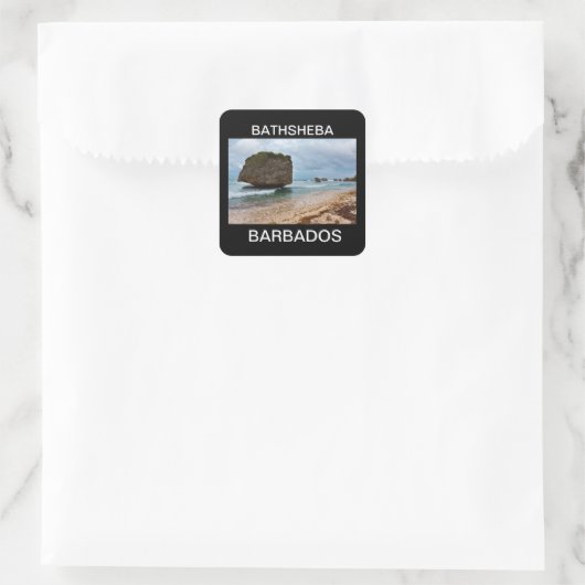 Barbados, Bathsheba Rocks Quadratischer Aufkleber (Tasche)