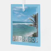 Barbados Beach Ornament Aus Glas (Vorderseite links)