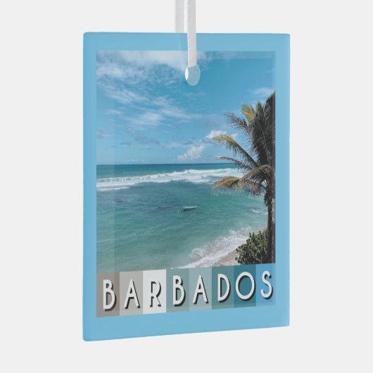 Barbados Beach Ornament Aus Glas (Vorderseite Rechts)