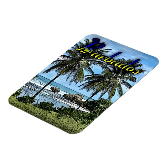 Barbados Beach Palm Trees Magnet (Linke Seite)