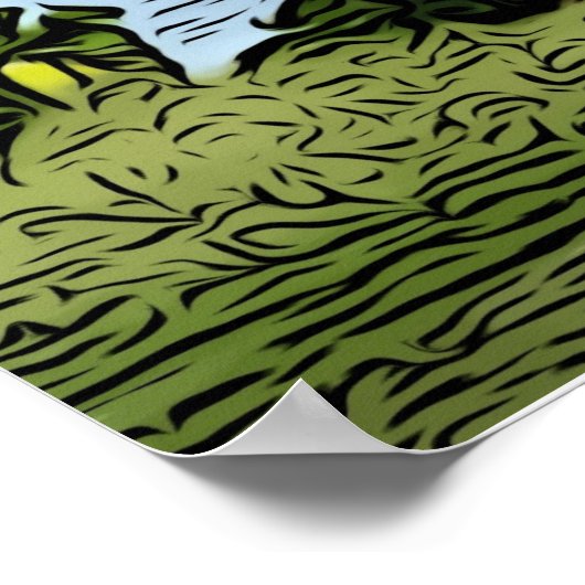 Barbados Beach Palm Trees Poster (Ecke)