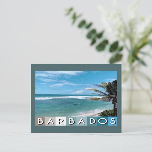 Barbados Beach Postkarte (Stehend Vorderseite)