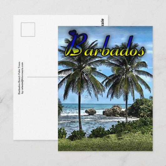 Barbados Beach Postkarte (Vorne/Hinten)