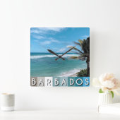Barbados Beach Quadratische Wanduhr (Zuhause)