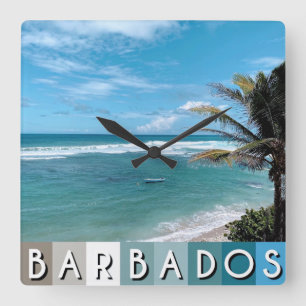 Barbados Beach Quadratische Wanduhr
