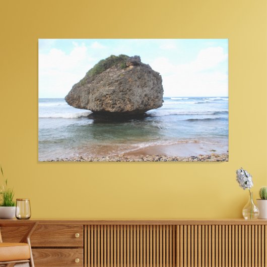 Barbados Big Rock in Bathsheba Canvas Print Leinwanddruck (Insitu (Wohnzimmer))