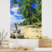 Barbados Caribbean Island Beach Palm Tree Retreat Poster (Küche)