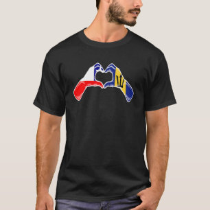 Barbados Chile Flag Barbadier Chilene Herz T-Shirt
