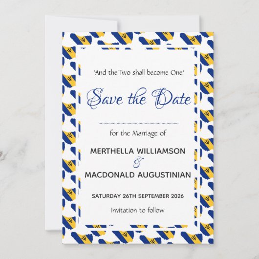 BARBADOS Custom Celebration Scripture Wedding Save The Date (Vorderseite)